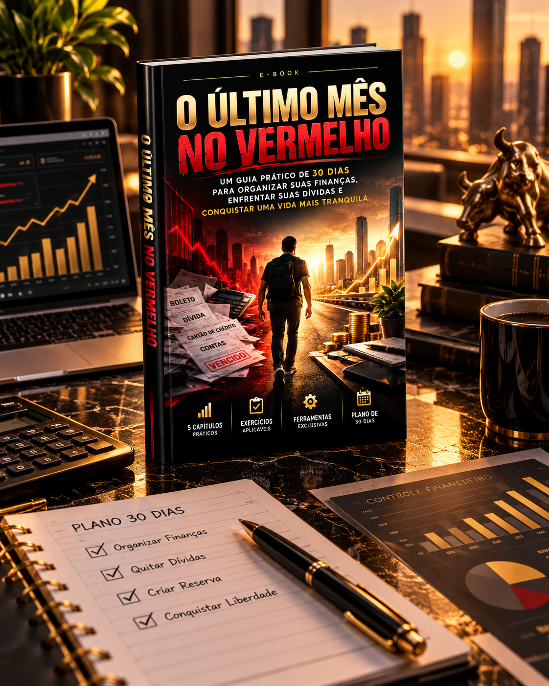 Mockup do e-book O Último Mês no Vermelho